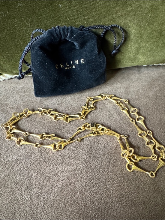 Celine Jewelry - Celine Horse Bit  Gold Link Necklace